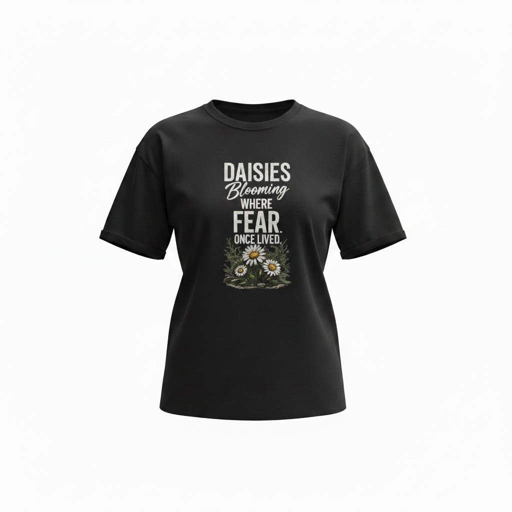 Daisies Blooming Where Fear Once Lived- Women's Tee