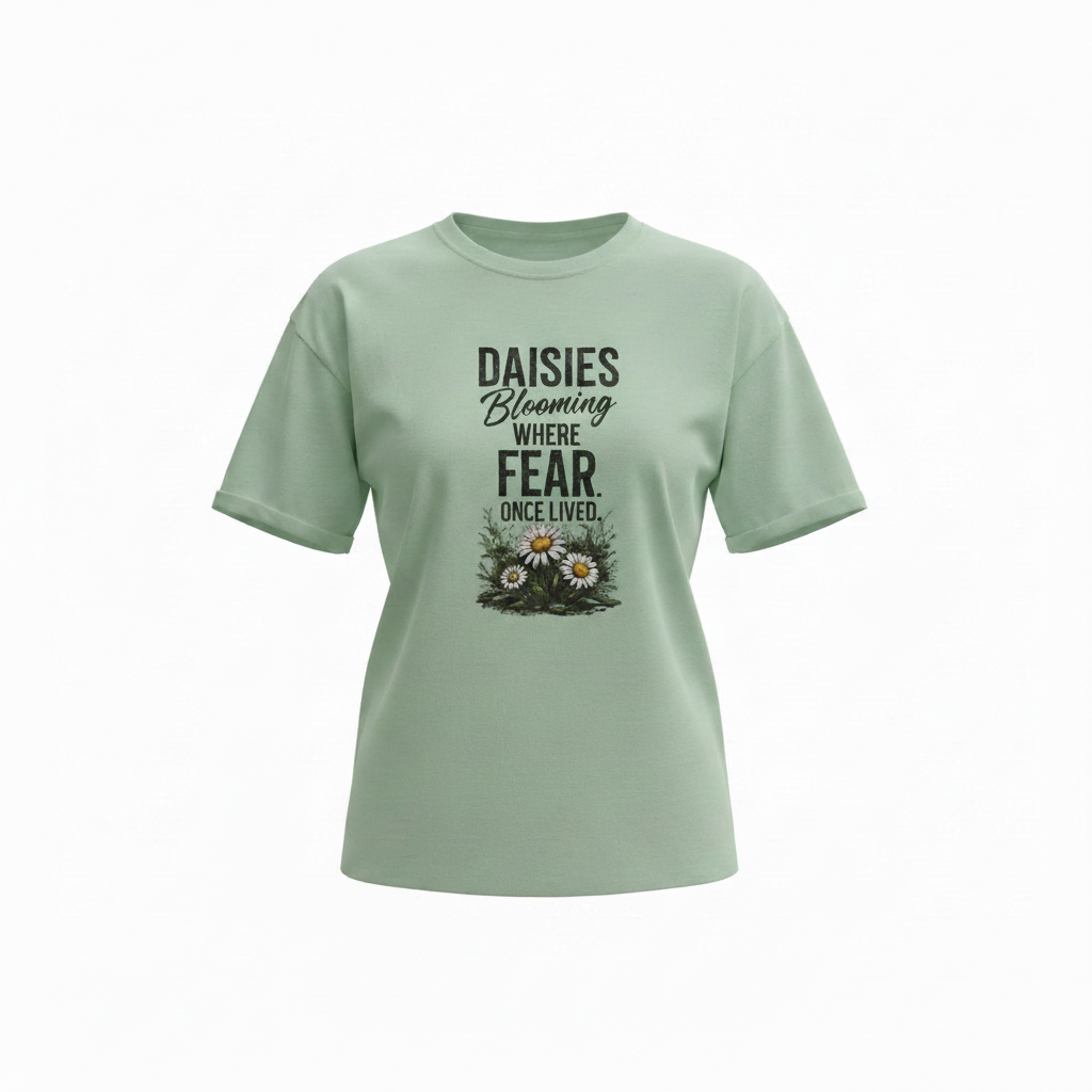 Daisies Blooming Where Fear Once Lived- Women's Tee