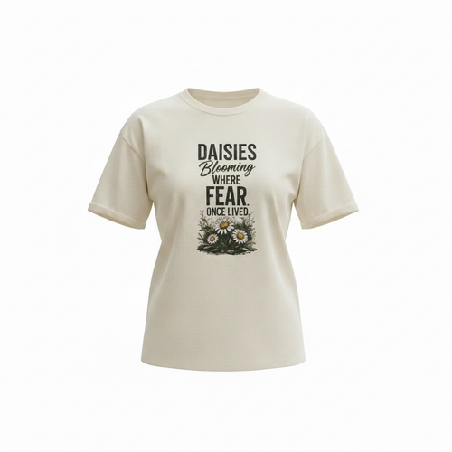 Daisies Blooming Where Fear Once Lived- Women's Tee