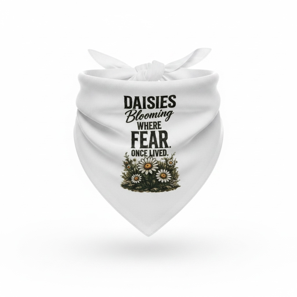 Daisies Blooming Where Fear Once Lived-Dog bandana